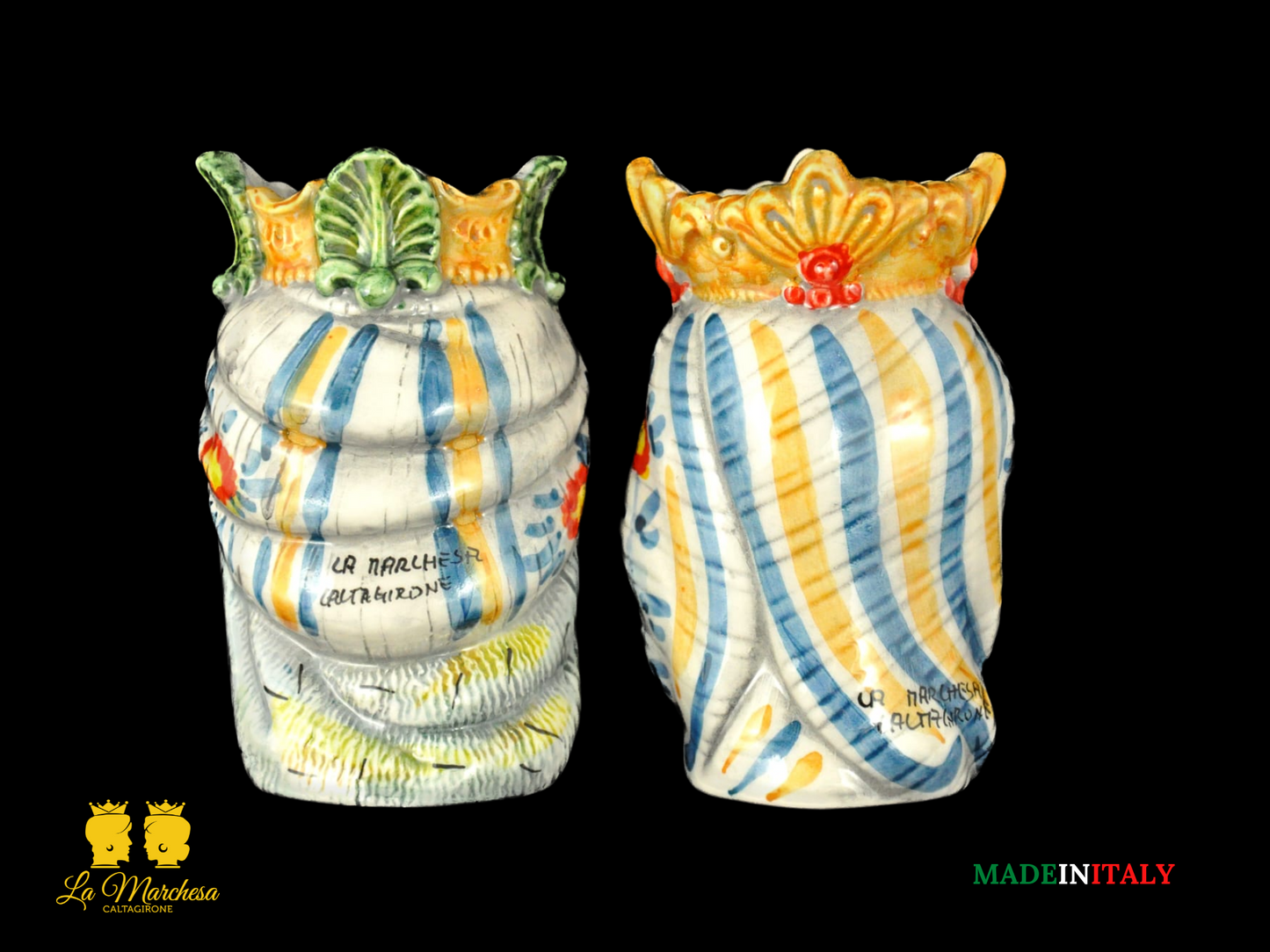 Teste Moro in ceramica di Caltagirone Afro 13cm - Colori Assortiti