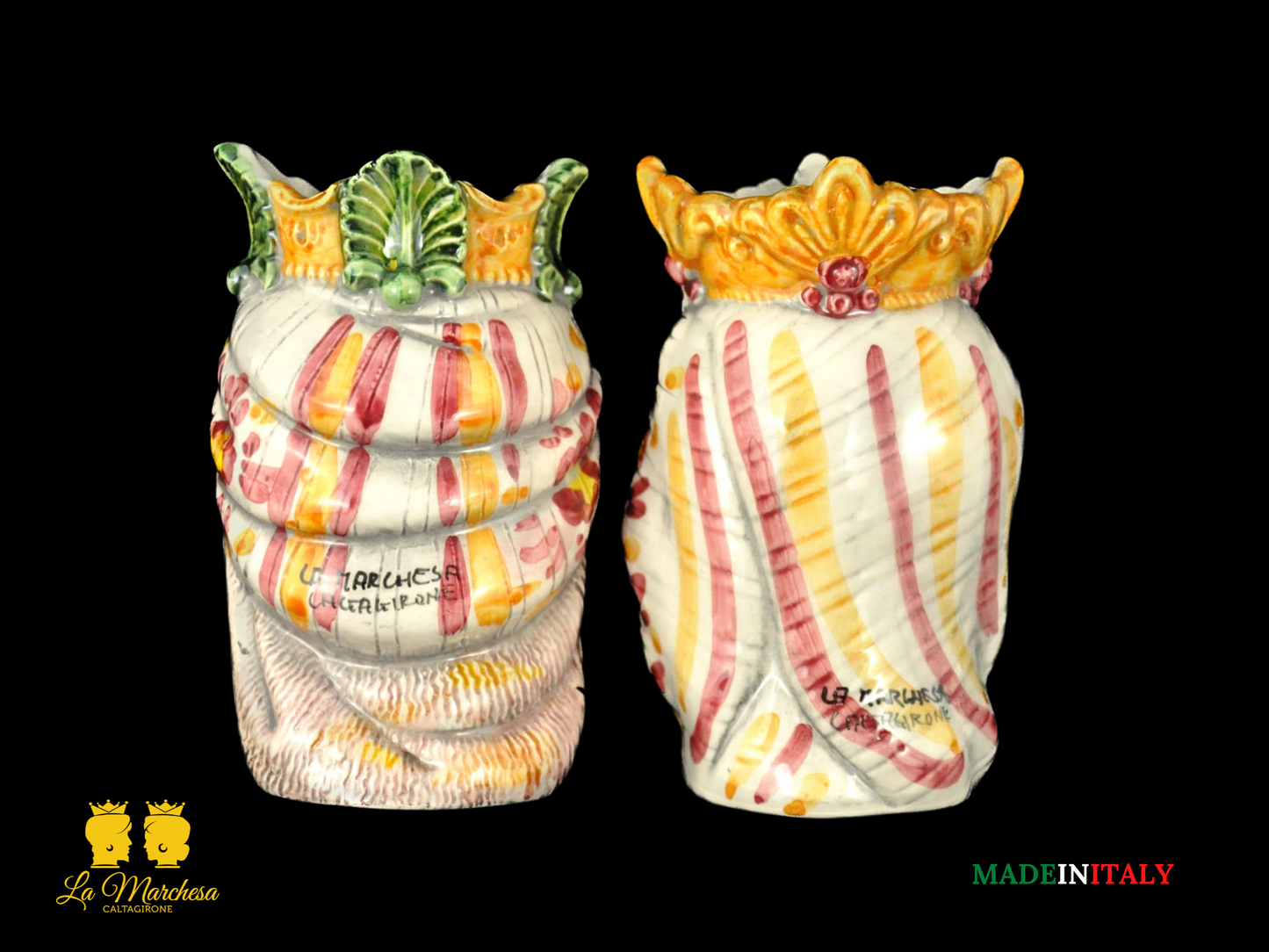 Teste Moro in ceramica di Caltagirone Afro 13cm - Colori Assortiti