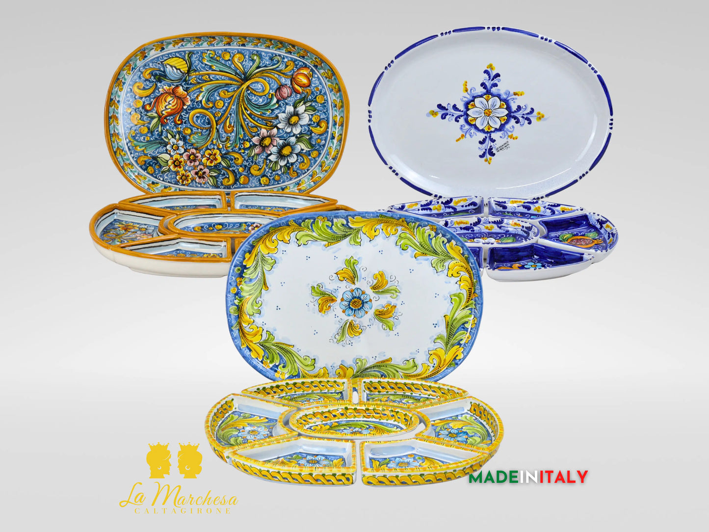 Antipastiera Cena Fredda in Ceramica di Caltagirone - Vari Modelli