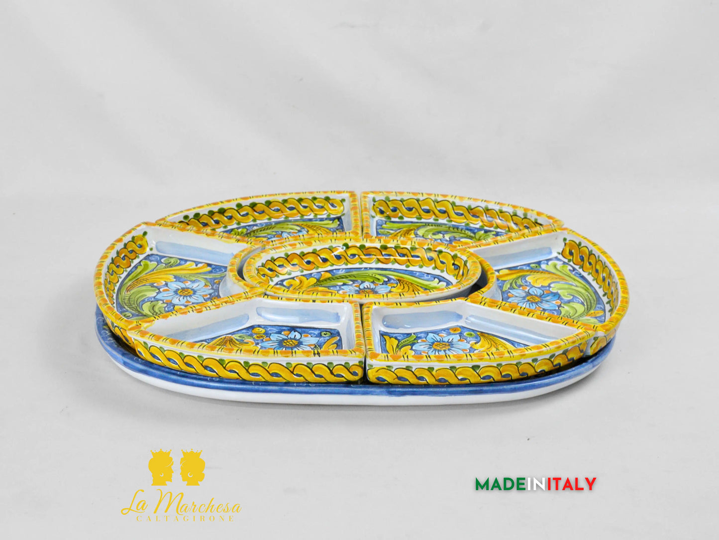 Antipastiera Cena Fredda in Ceramica di Caltagirone - Vari Modelli