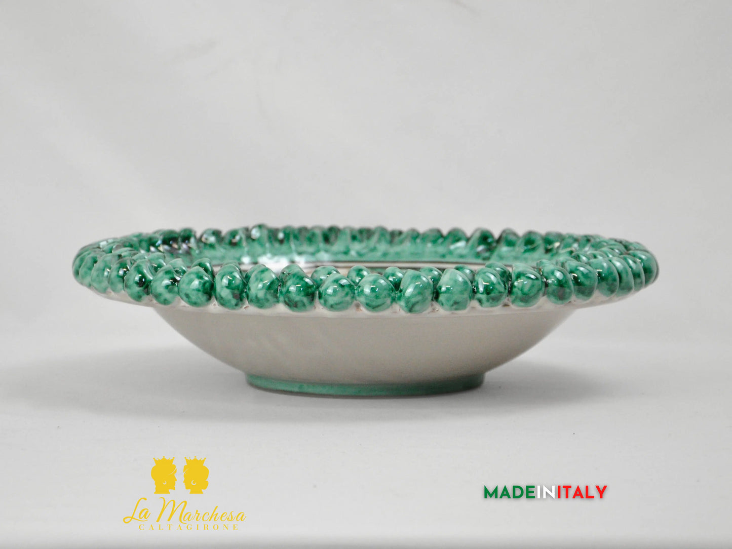 Piatto Centrotavola Pigna in Ceramica di Caltagirone Ornato 33cm