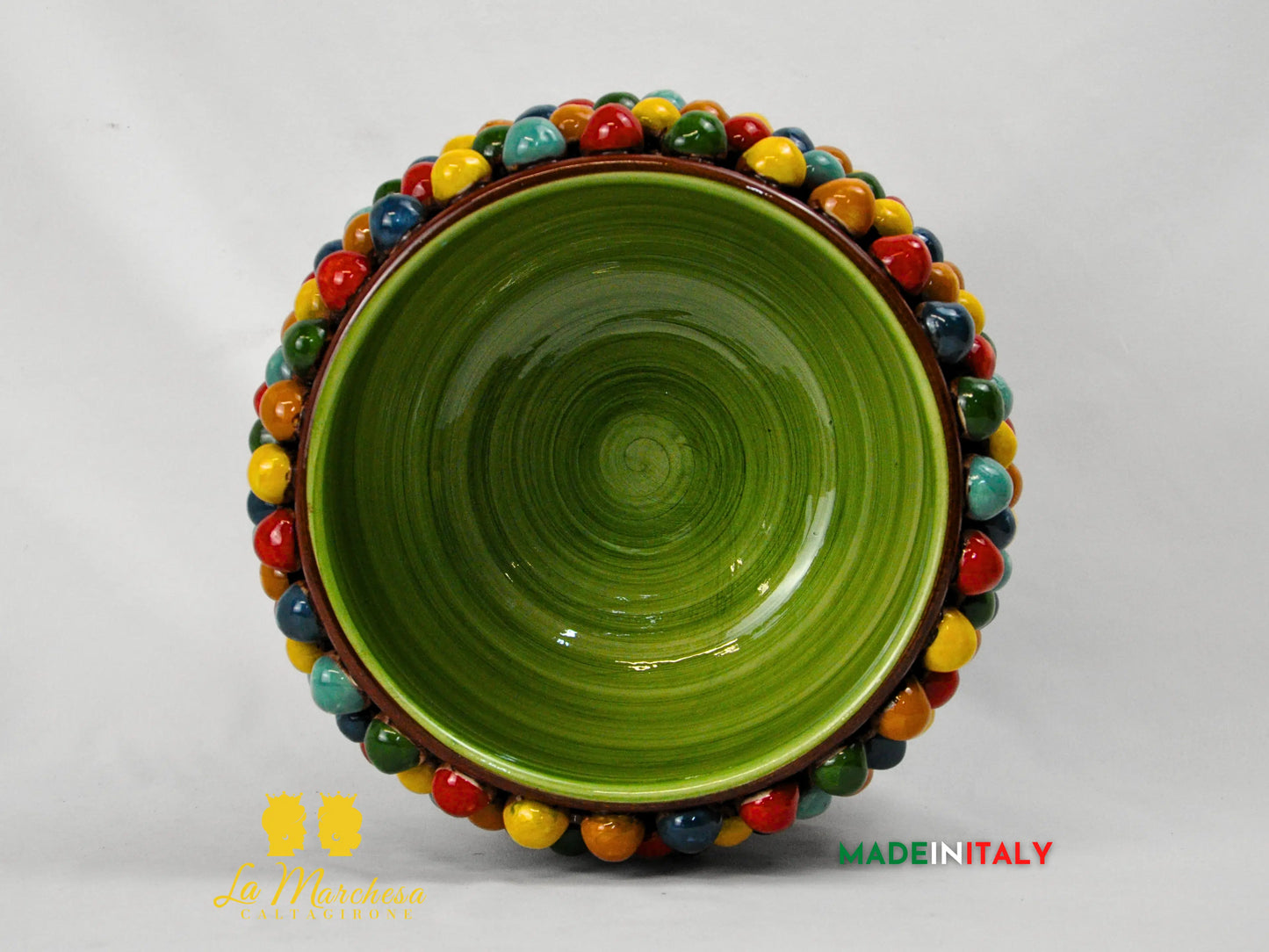 Portavaso Pigna in Ceramica di Caltagirone Multicolor 28cm - Vari Colori