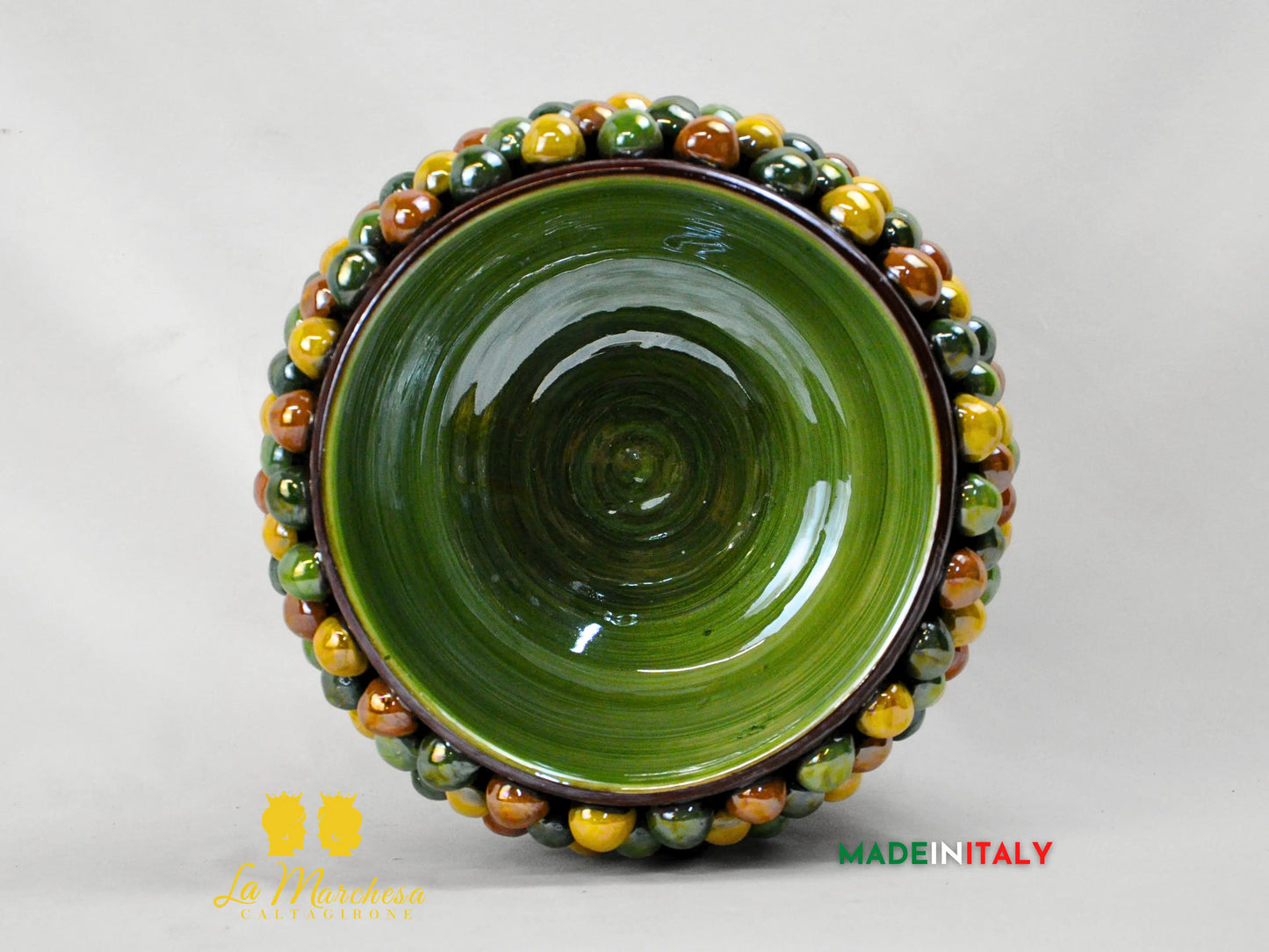 Portavaso Pigna Siciliana in Ceramica di Caltagirone Madreperla - Vari Modelli