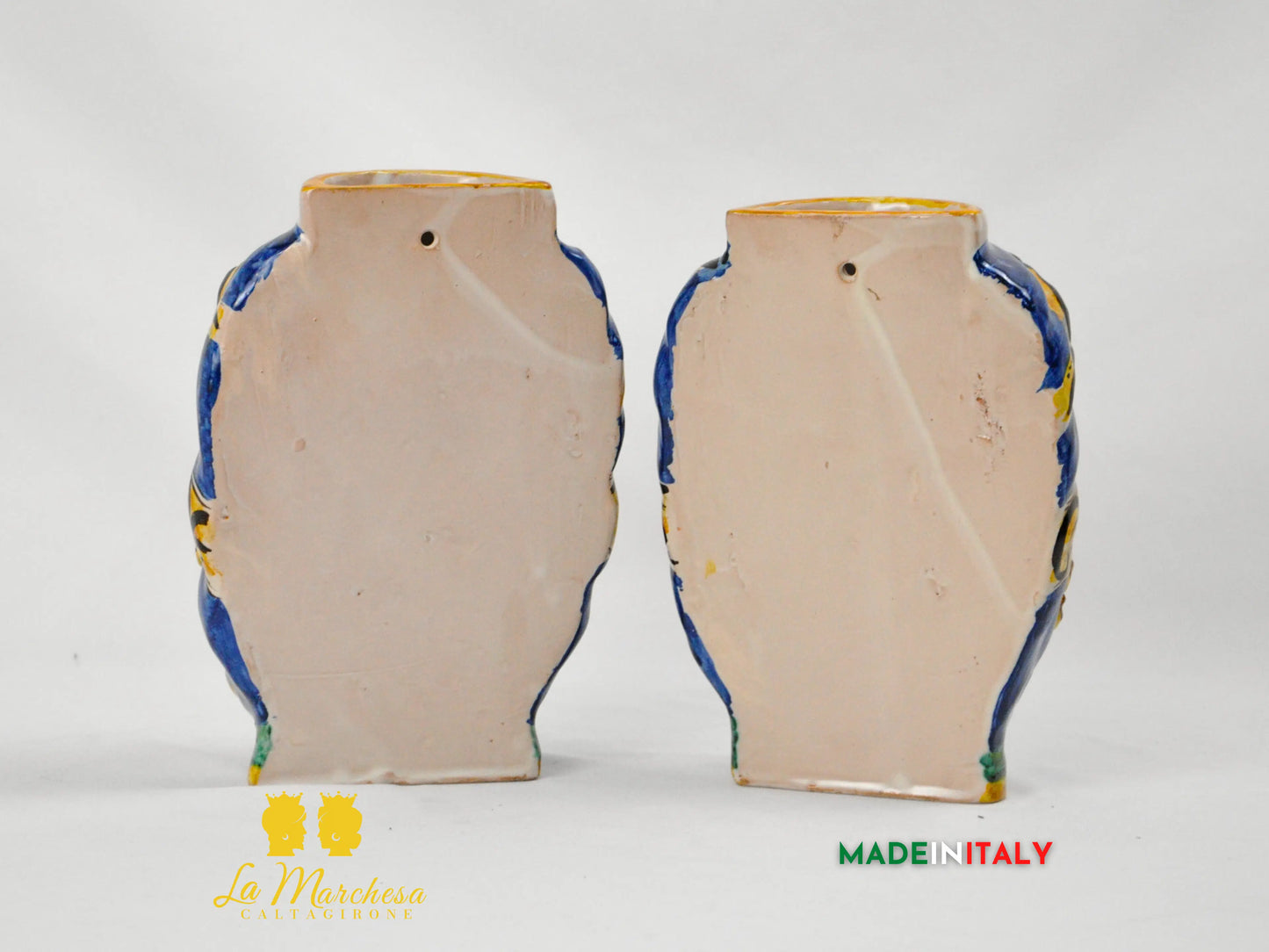 Teste di Moro in Ceramica Caltagirone Umidificatori Decorati 21cm - Vari Modelli