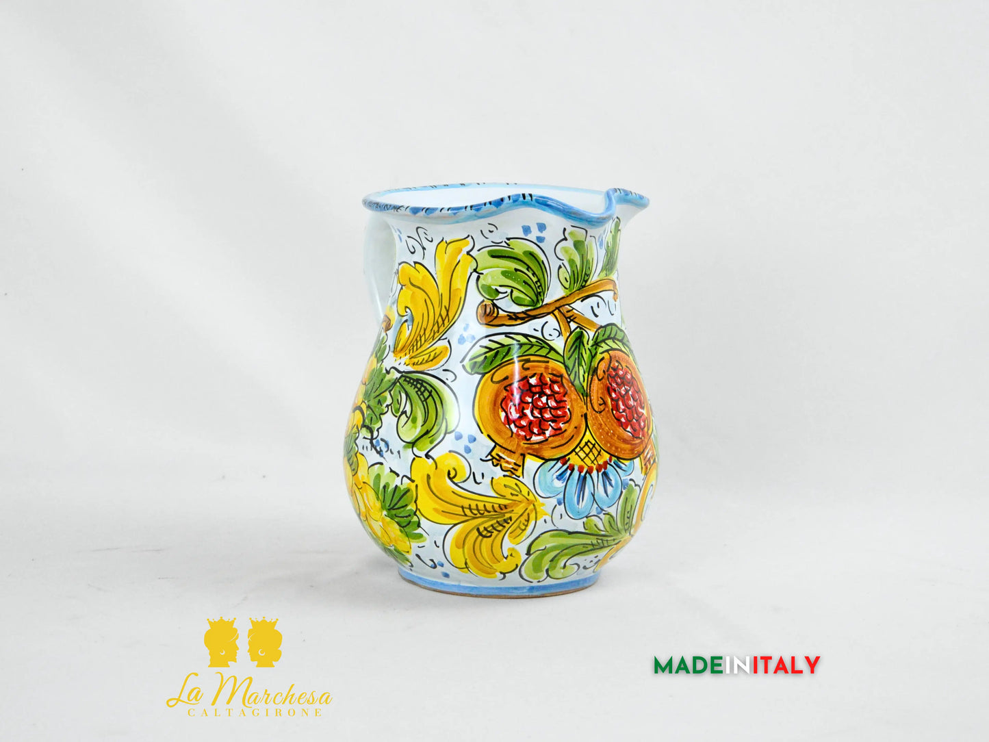 Brocca Caraffa Decorata in Ceramica di Caltagirone - Varie Misure