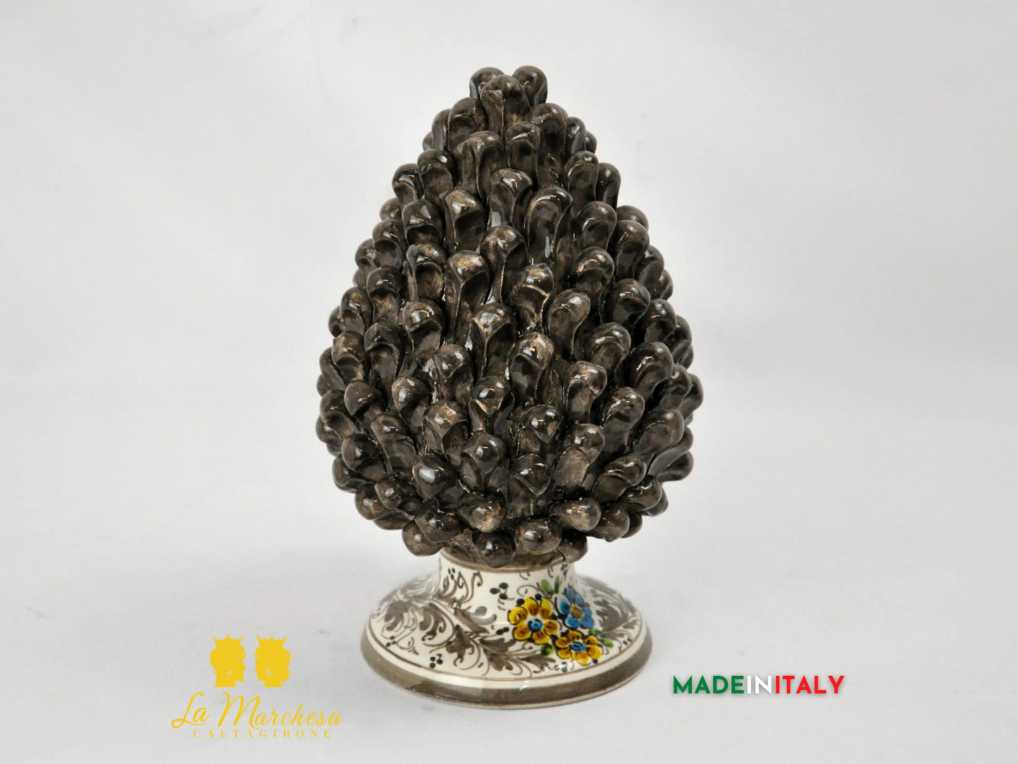 Pigna Siciliana Marrone in Ceramica di Caltagirone 26cm