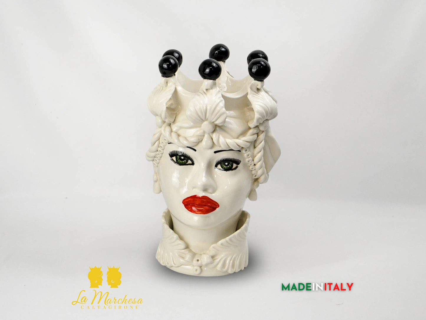 FINE SERIE - Teste di Moro Corona in Ceramica di Caltagirone 37cm