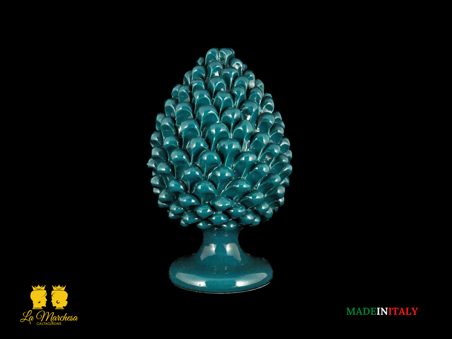 Pigna Artigianale Monocolore in Ceramica di Caltagirone 31cm - Colori Assortiti
