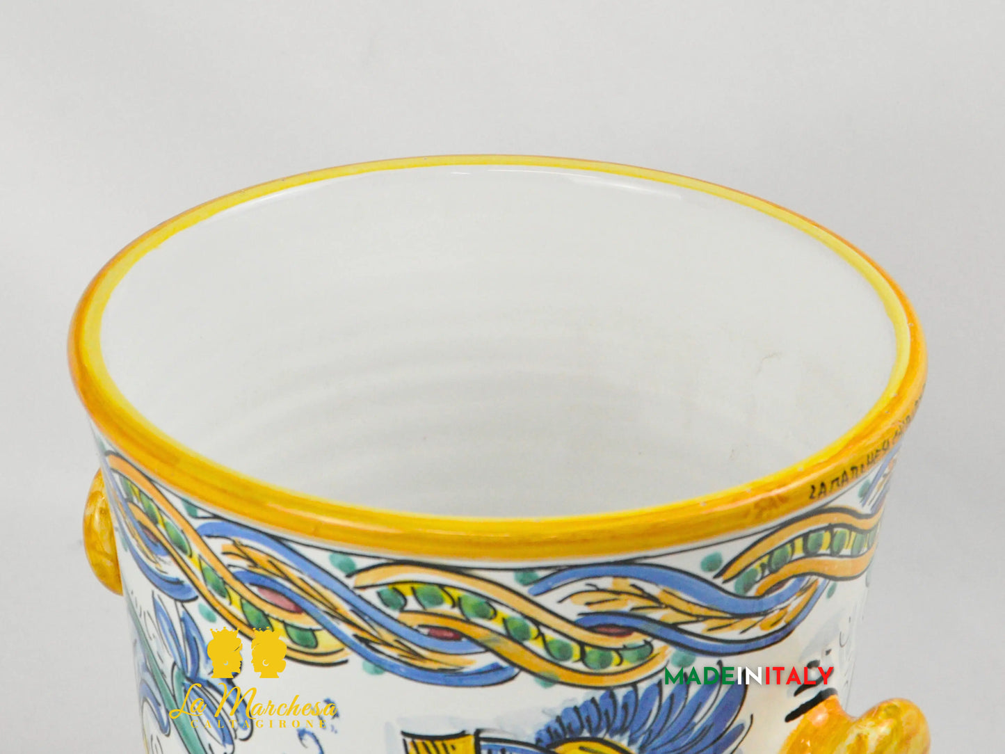 Secchiello Porta Ghiaccio Vino o Spumante in Ceramica di Caltagirone H22