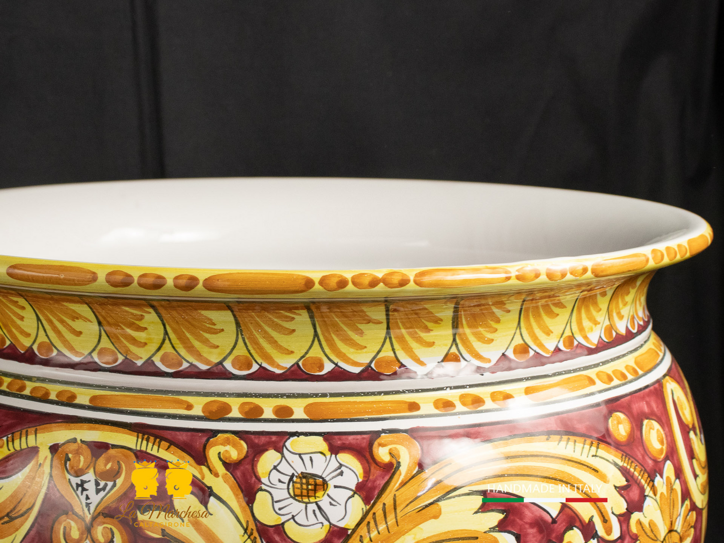 Portavaso Vaso in Ceramica di Caltagirone ornato barocco L39