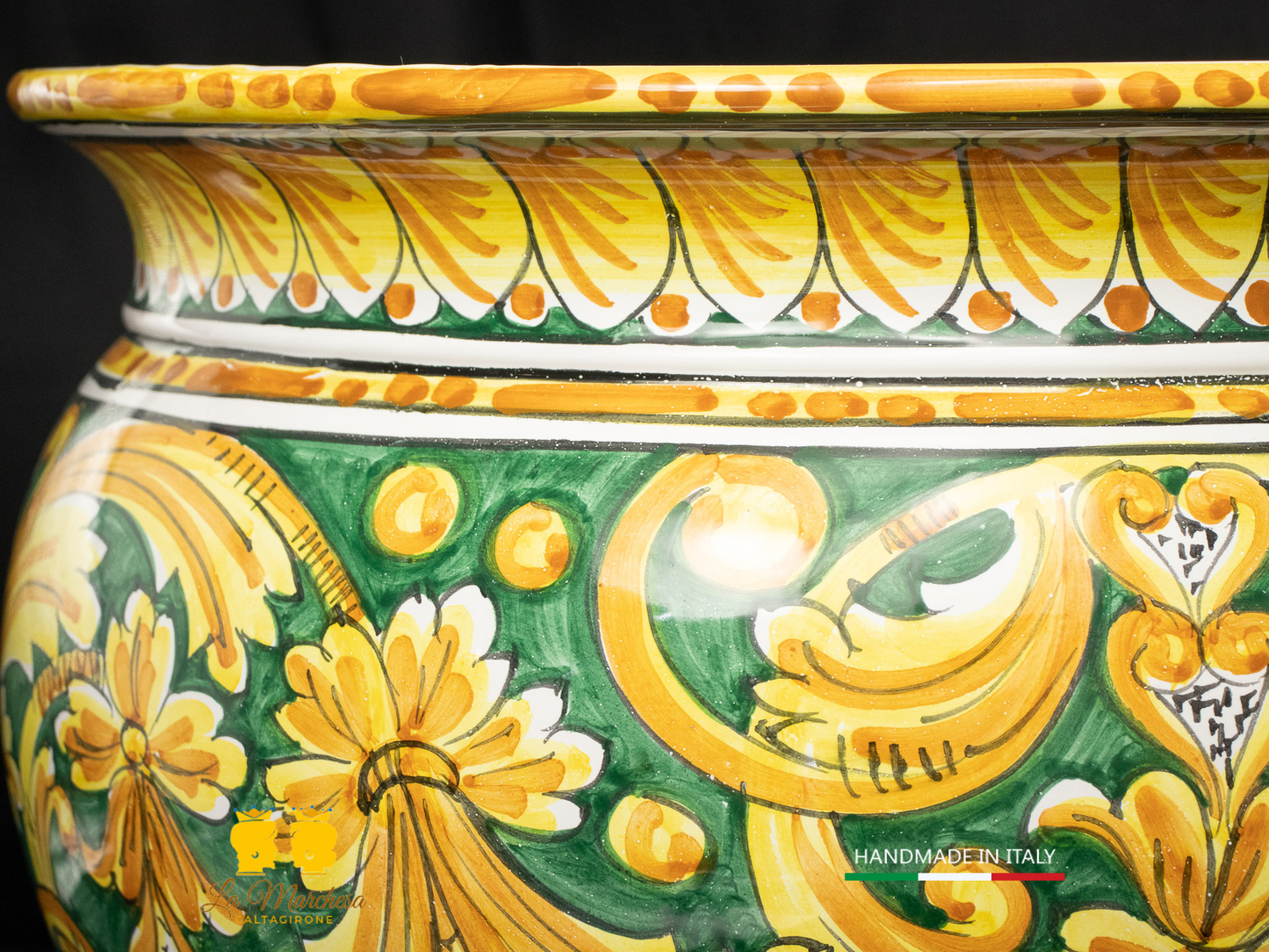 Portavaso Vaso in Ceramica di Caltagirone ornato barocco L39