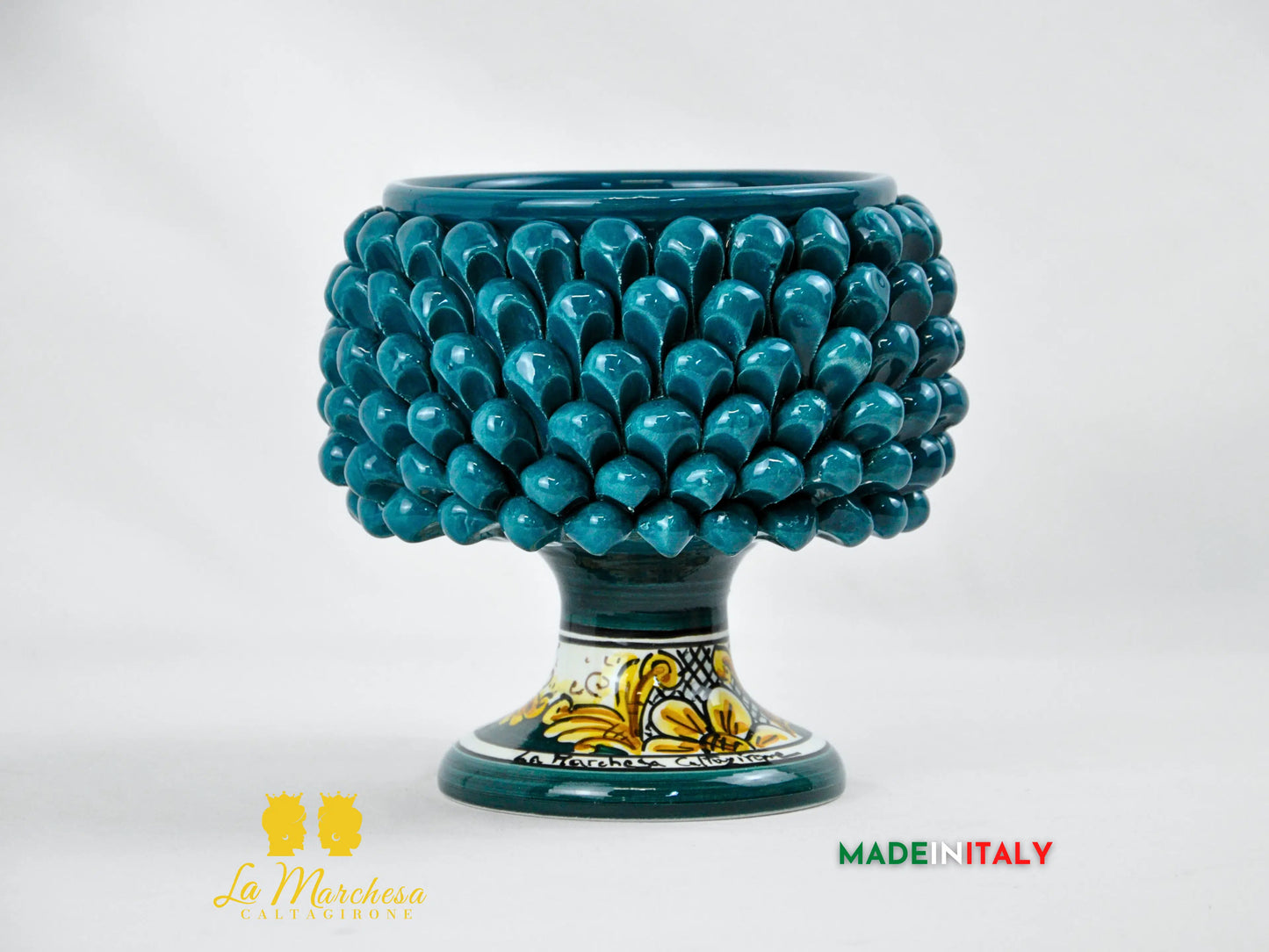 Portavaso Pigna Siciliana in Ceramica di Caltagirone 20cm - Vari Colori