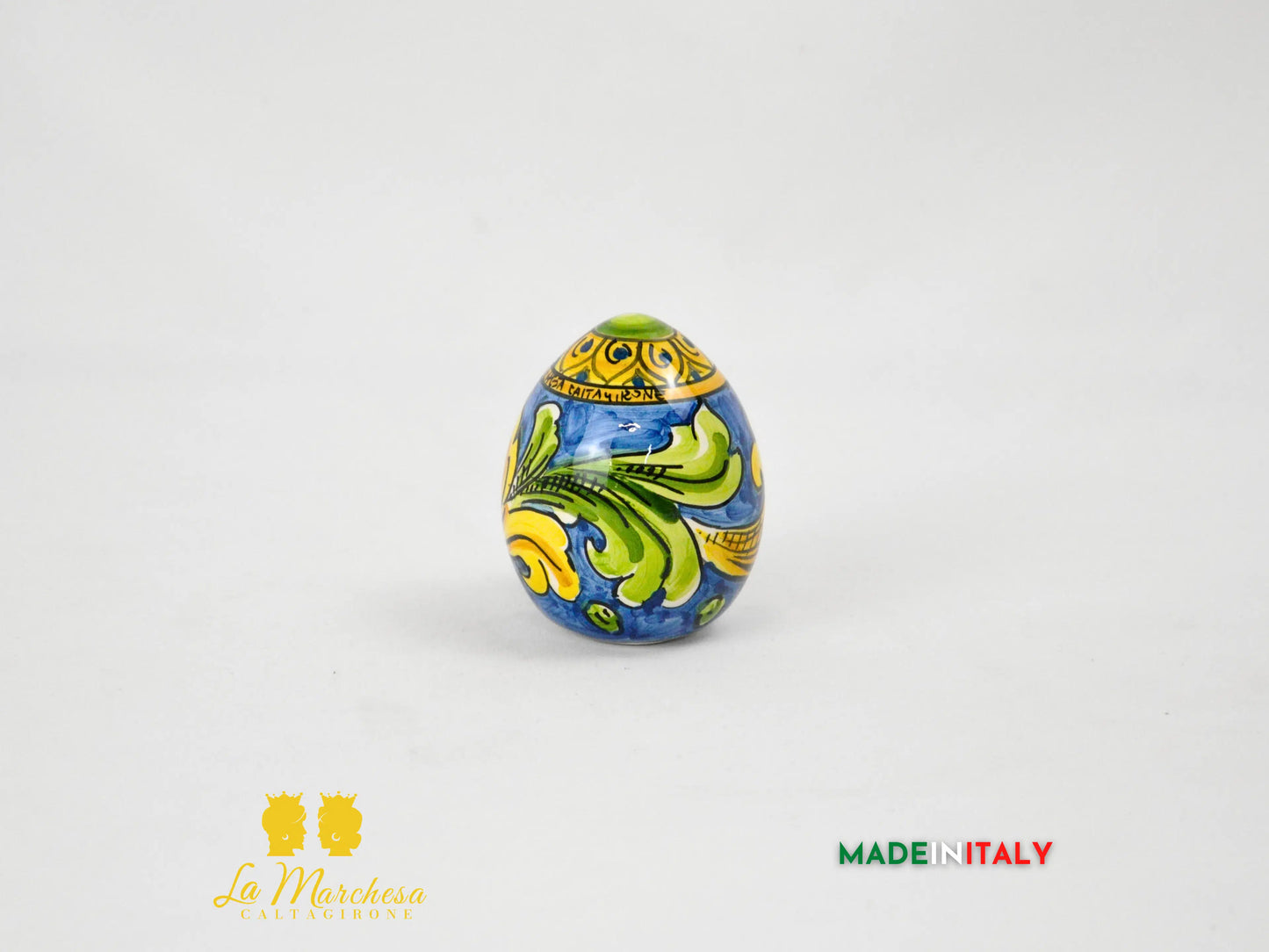 Uovo Blu in Ceramica di Caltagirone - Varie Misure