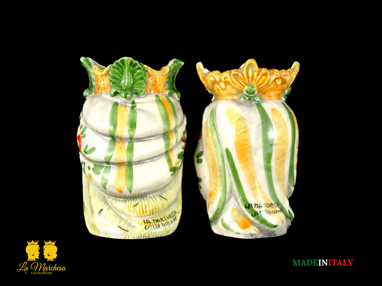Teste Moro in ceramica di Caltagirone Afro 13cm - Colori Assortiti