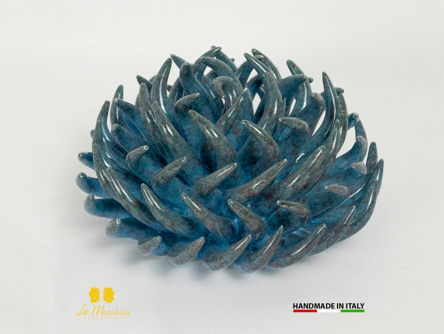 Anemoni in Ceramica di Caltagirone schizzi decorati a mano