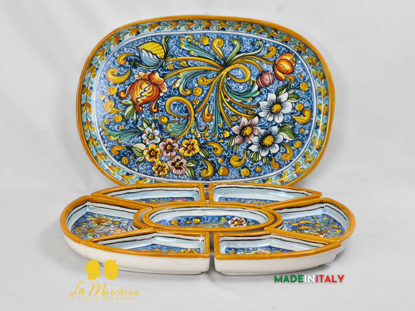 Antipastiera Cena Fredda in Ceramica di Caltagirone - Vari Modelli