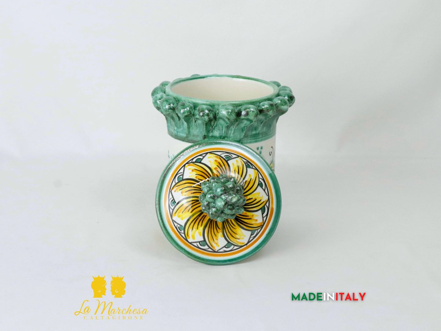 Barattolo Contenitore Pigna in Ceramica di Caltagirone