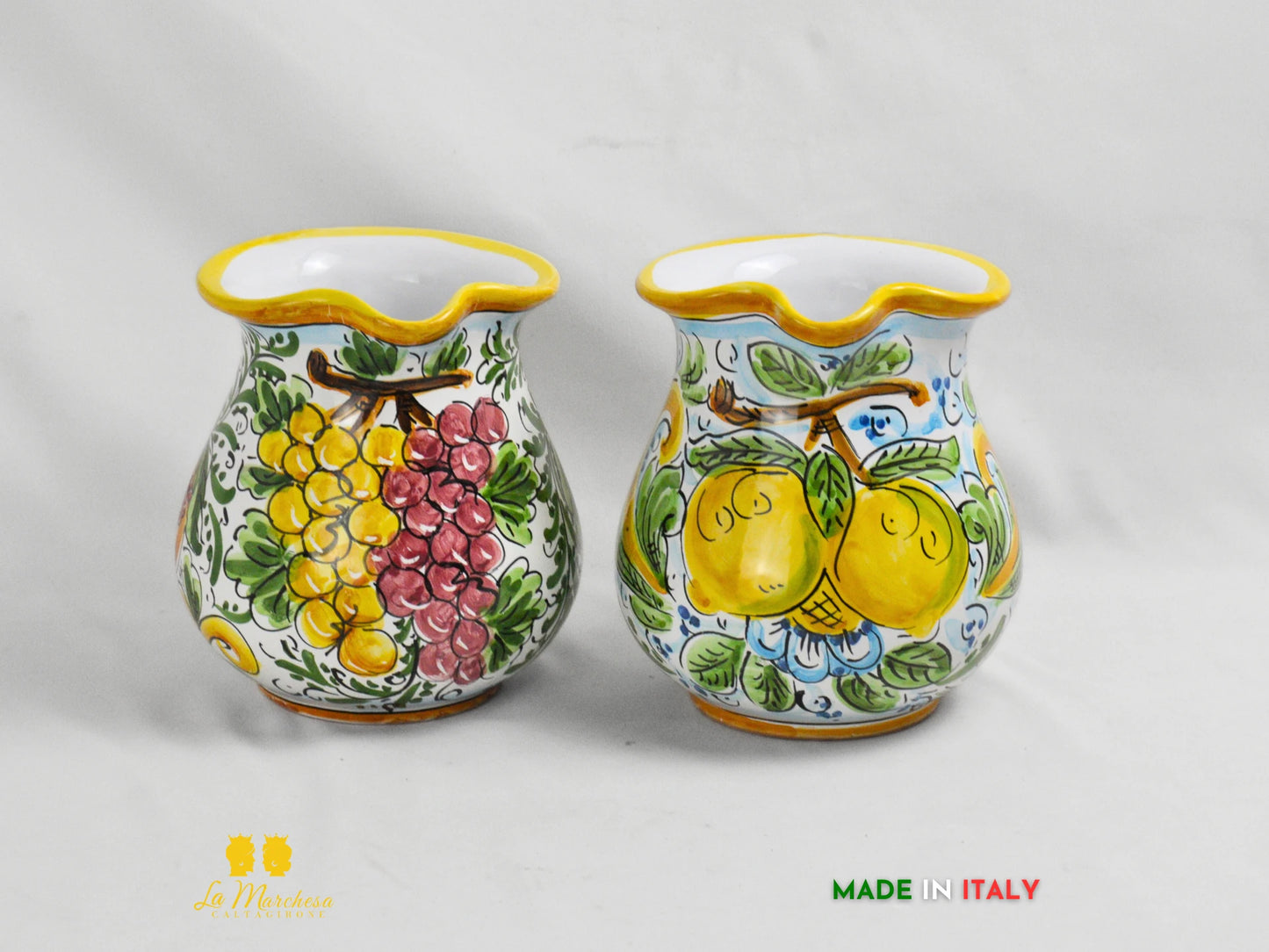 Brocca in Ceramica di Caltagirone decorato Caraffa decorata - Varie Misure