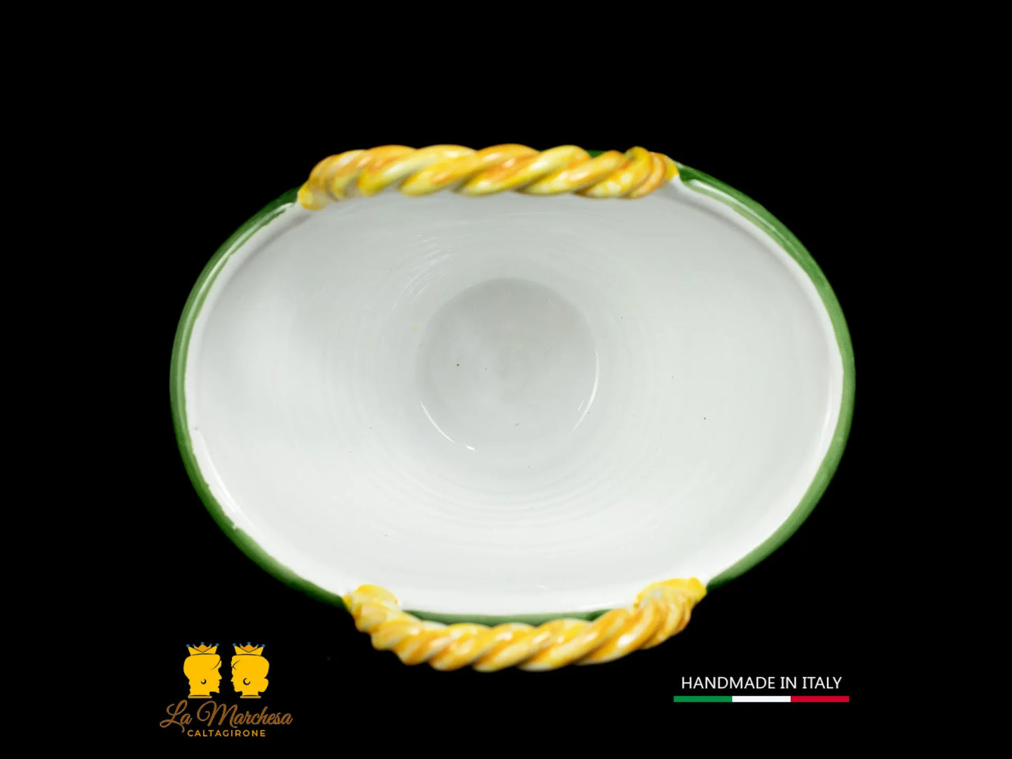 Coffa Siciliana Portavaso Ceramica di Caltagirone Carretto e Fichi D'India- Varie Misure