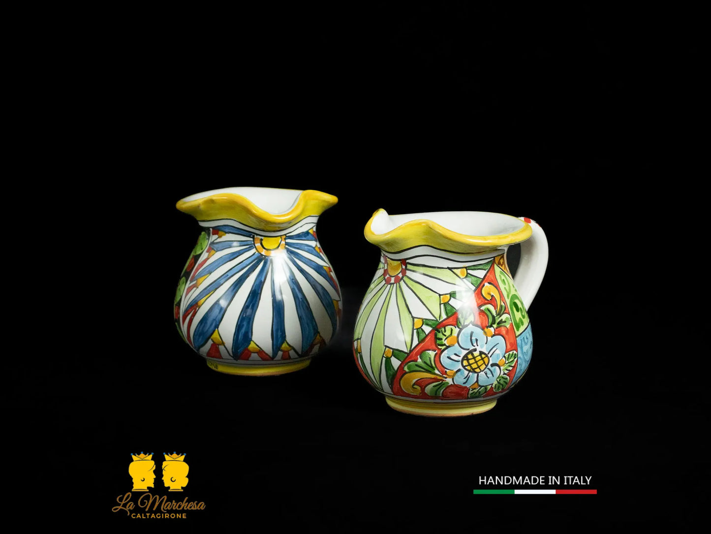 Brocca in Ceramica di Caltagirone decorato Caraffa decorata - Varie Misure