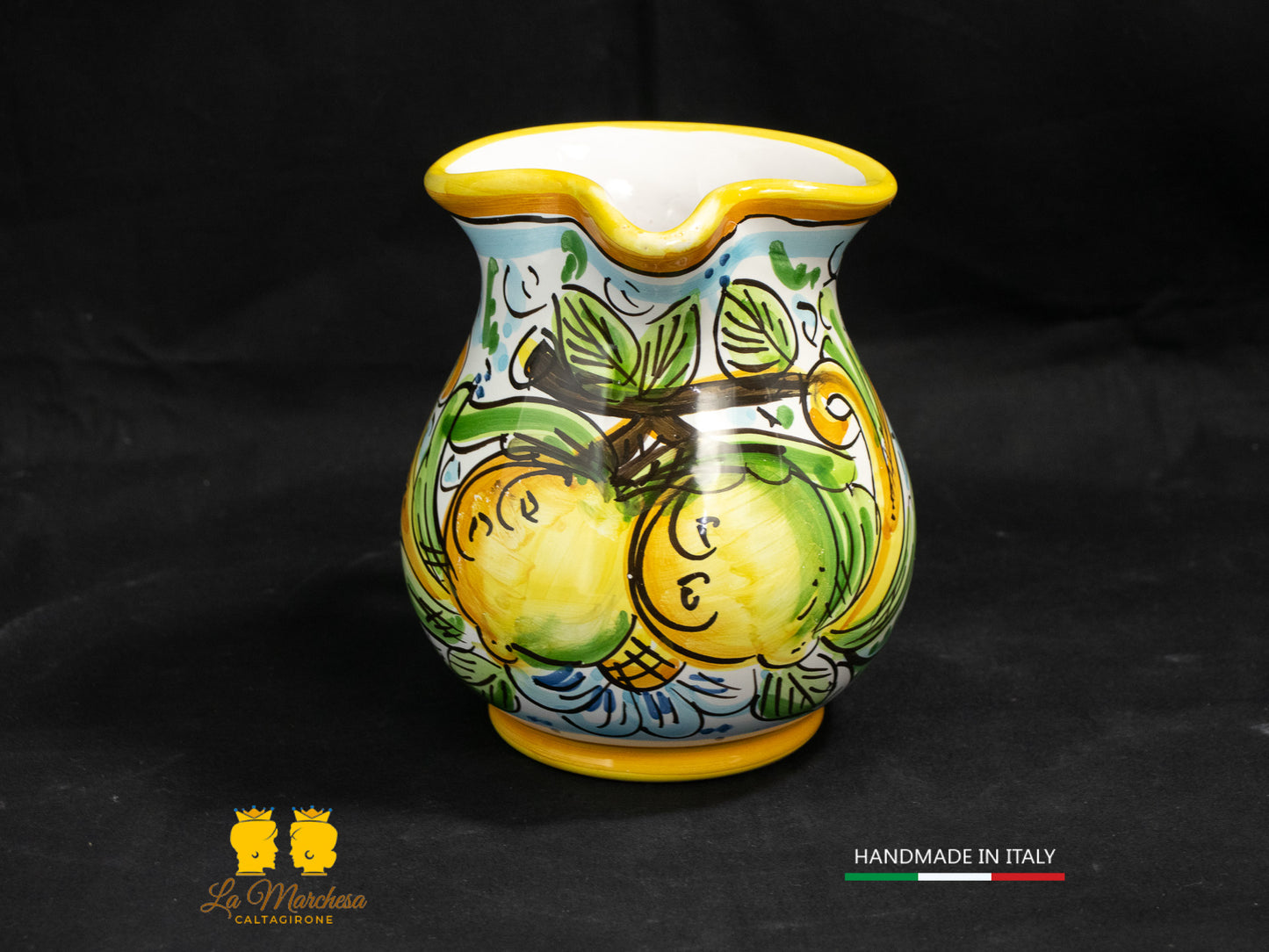 Brocca in Ceramica di Caltagirone decorato Caraffa 1/2L decorata