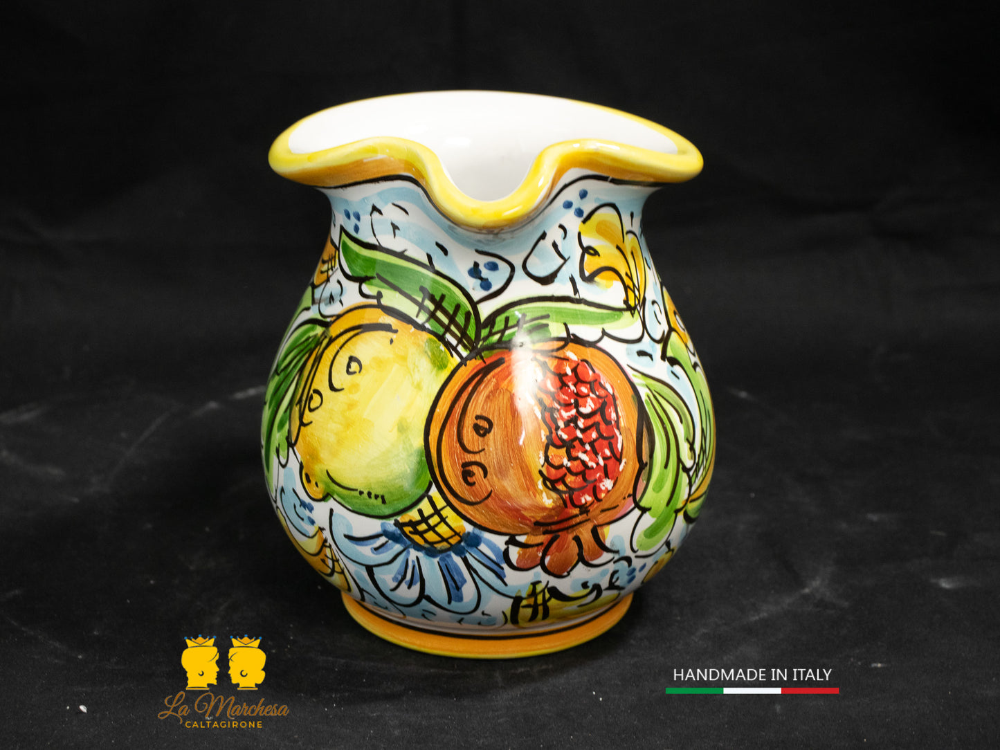 Brocca in Ceramica di Caltagirone decorato Caraffa 1/2L decorata