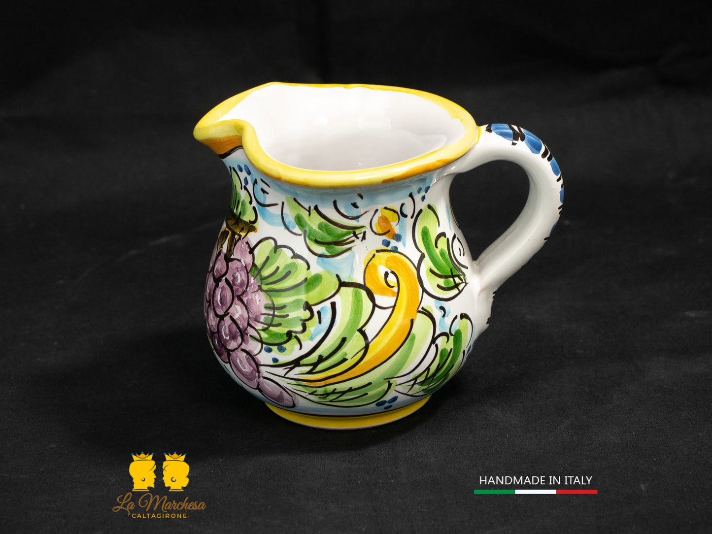 Brocca in Ceramica di Caltagirone decorato Caraffa 1/4L decorata