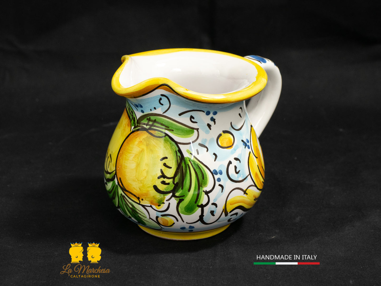 Brocca in Ceramica di Caltagirone decorato Caraffa 1/4L decorata