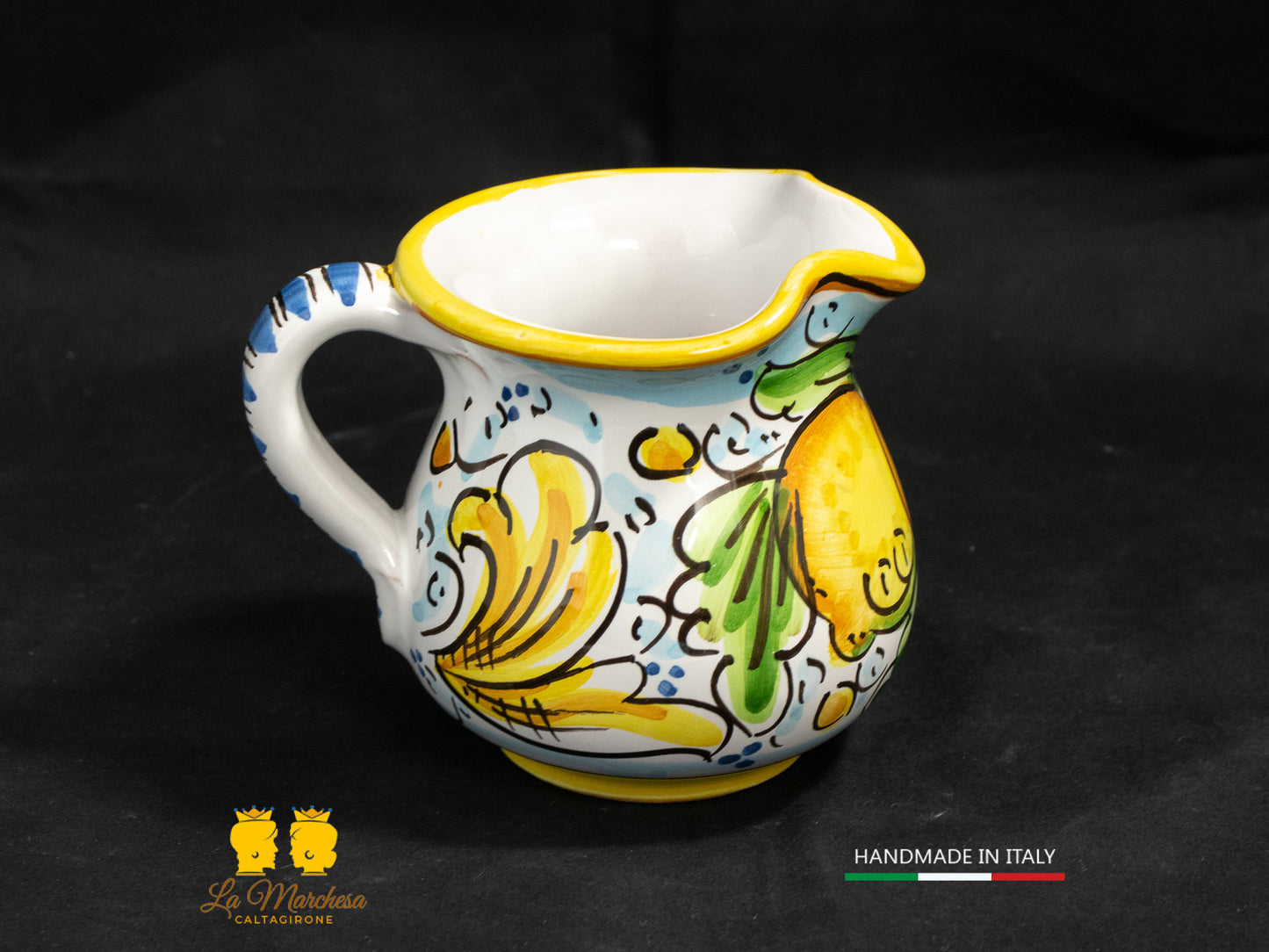 Brocca in Ceramica di Caltagirone decorato Caraffa 1/4L decorata