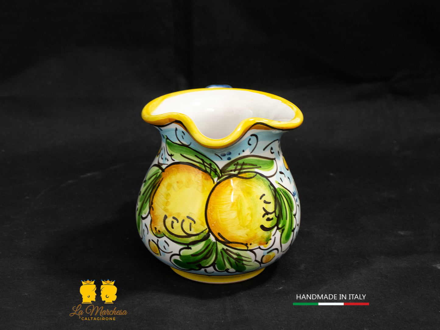 Brocca in Ceramica di Caltagirone decorato Caraffa 1/4L decorata