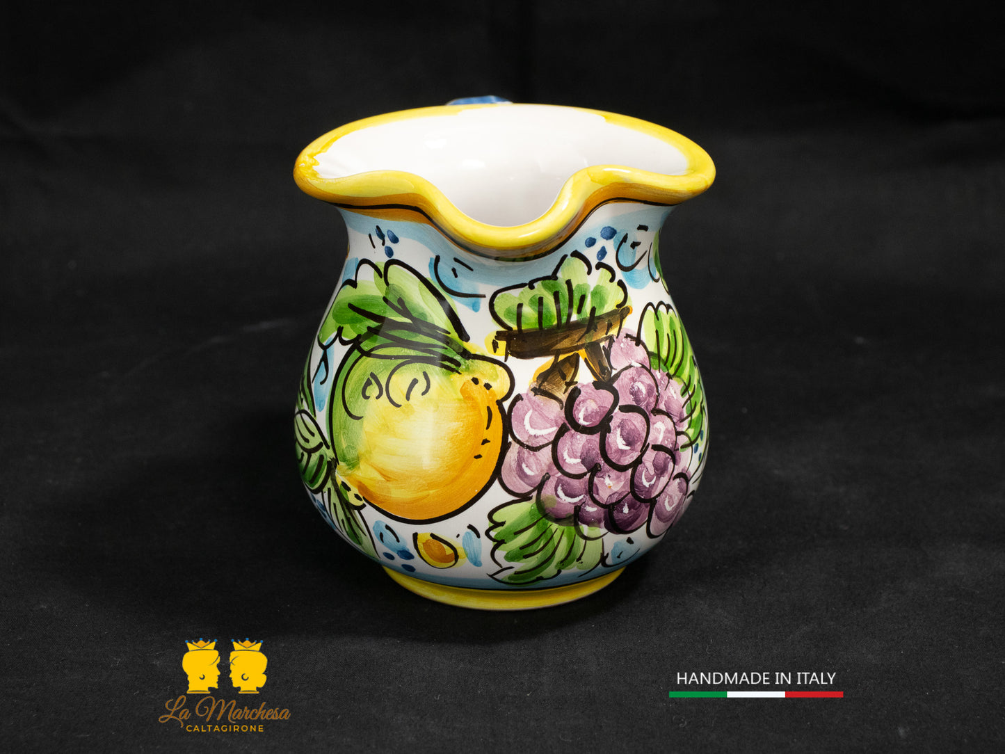 Brocca in Ceramica di Caltagirone decorato Caraffa 1/4L decorata