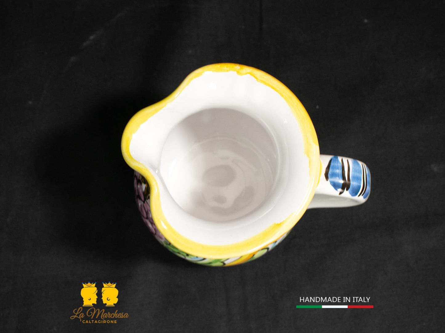 Brocca in Ceramica di Caltagirone decorato Caraffa 1/4L decorata