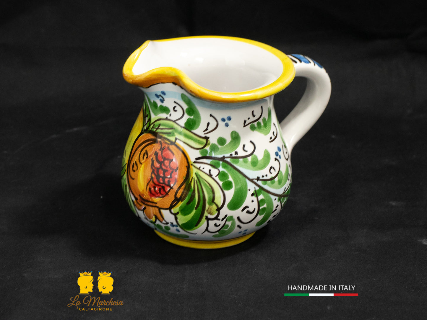 Brocca in Ceramica di Caltagirone decorato Caraffa 1/4L decorata