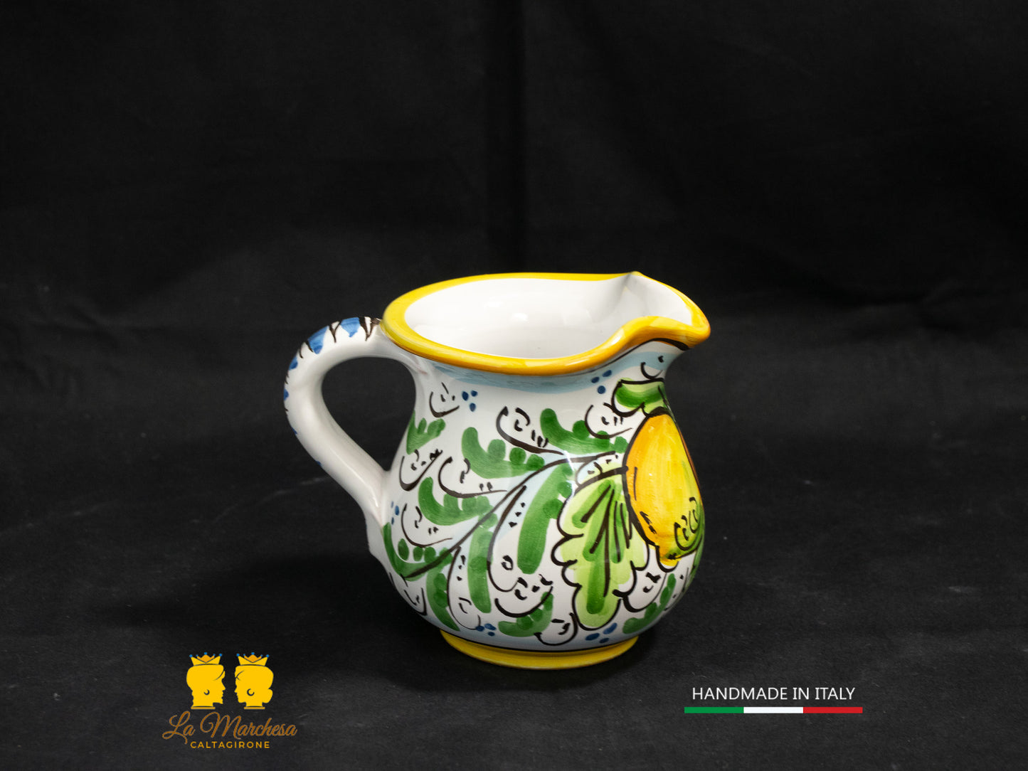 Brocca in Ceramica di Caltagirone decorato Caraffa 1/4L decorata