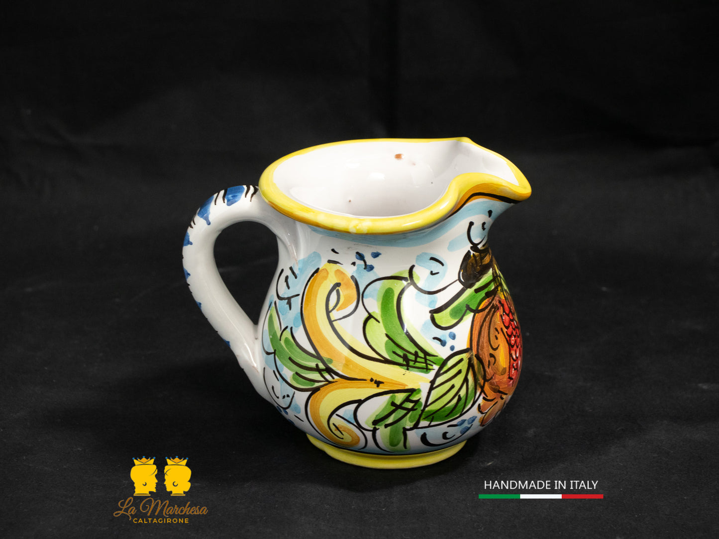 Brocca in Ceramica di Caltagirone decorato Caraffa 1/4L decorata