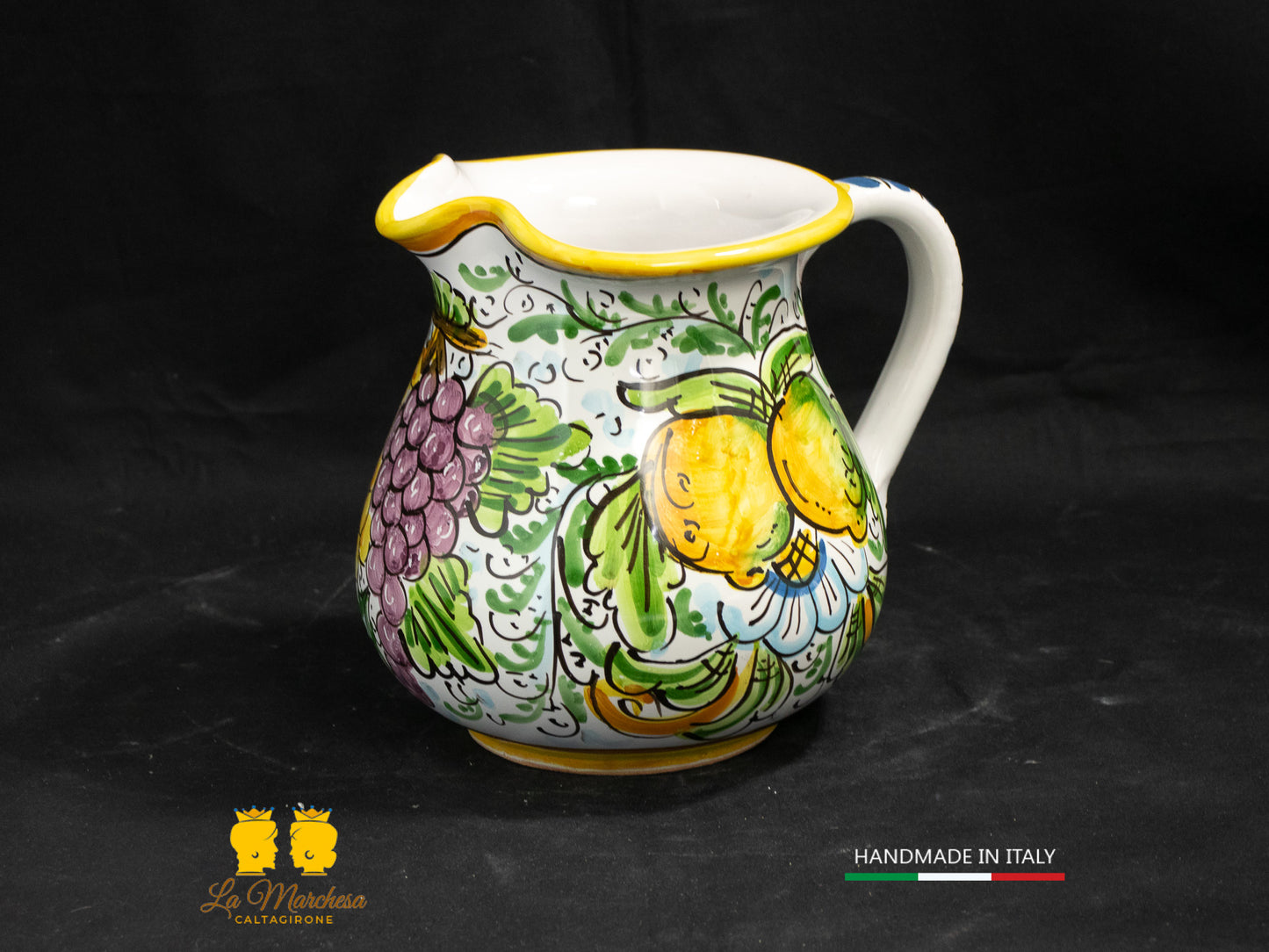 Brocca in Ceramica di Caltagirone decorato Caraffa 1L decorata