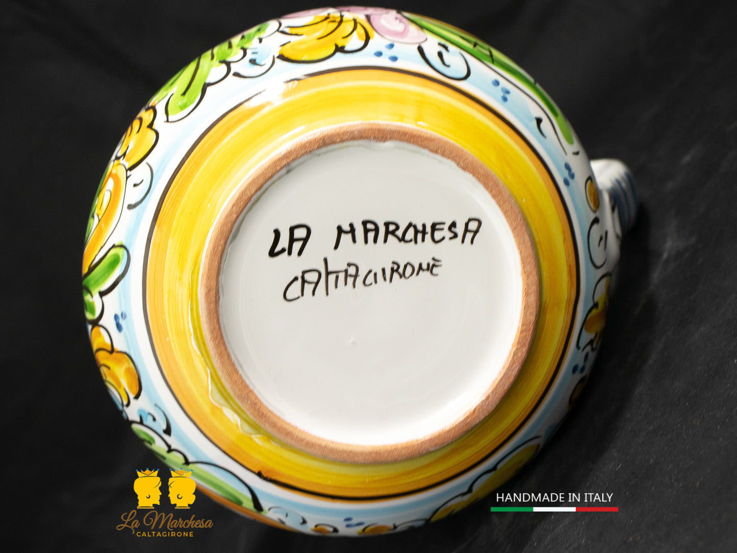 Brocca in Ceramica di Caltagirone decorato Caraffa 1L decorata
