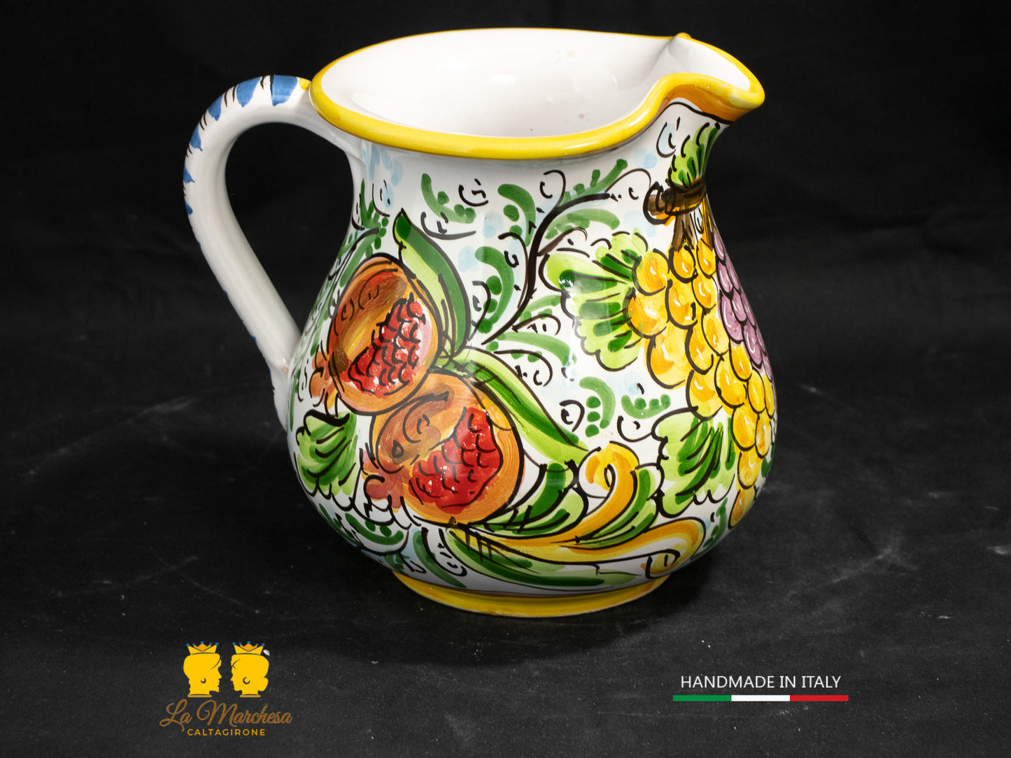 Brocca in Ceramica di Caltagirone decorato Caraffa 1L decorata