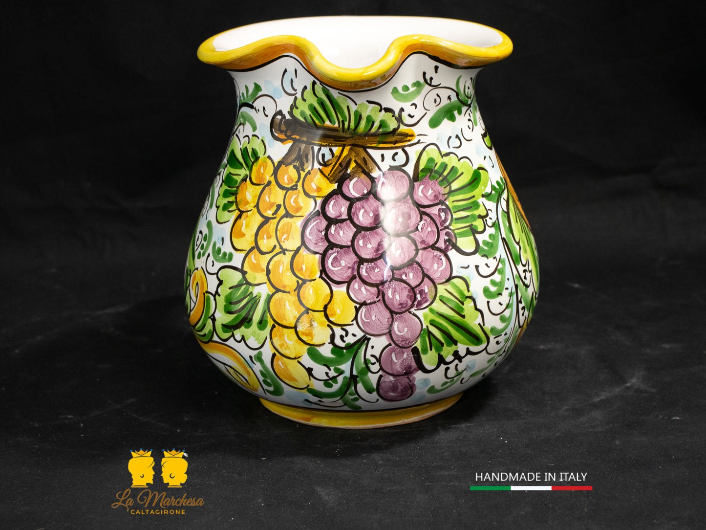 Brocca in Ceramica di Caltagirone decorato Caraffa 1L decorata