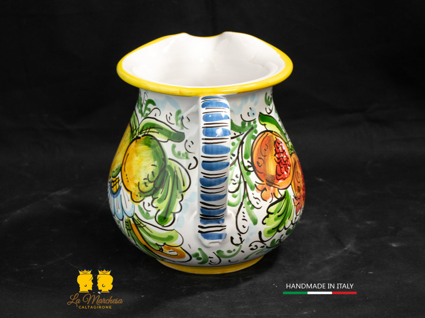 Brocca in Ceramica di Caltagirone decorato Caraffa 1L decorata