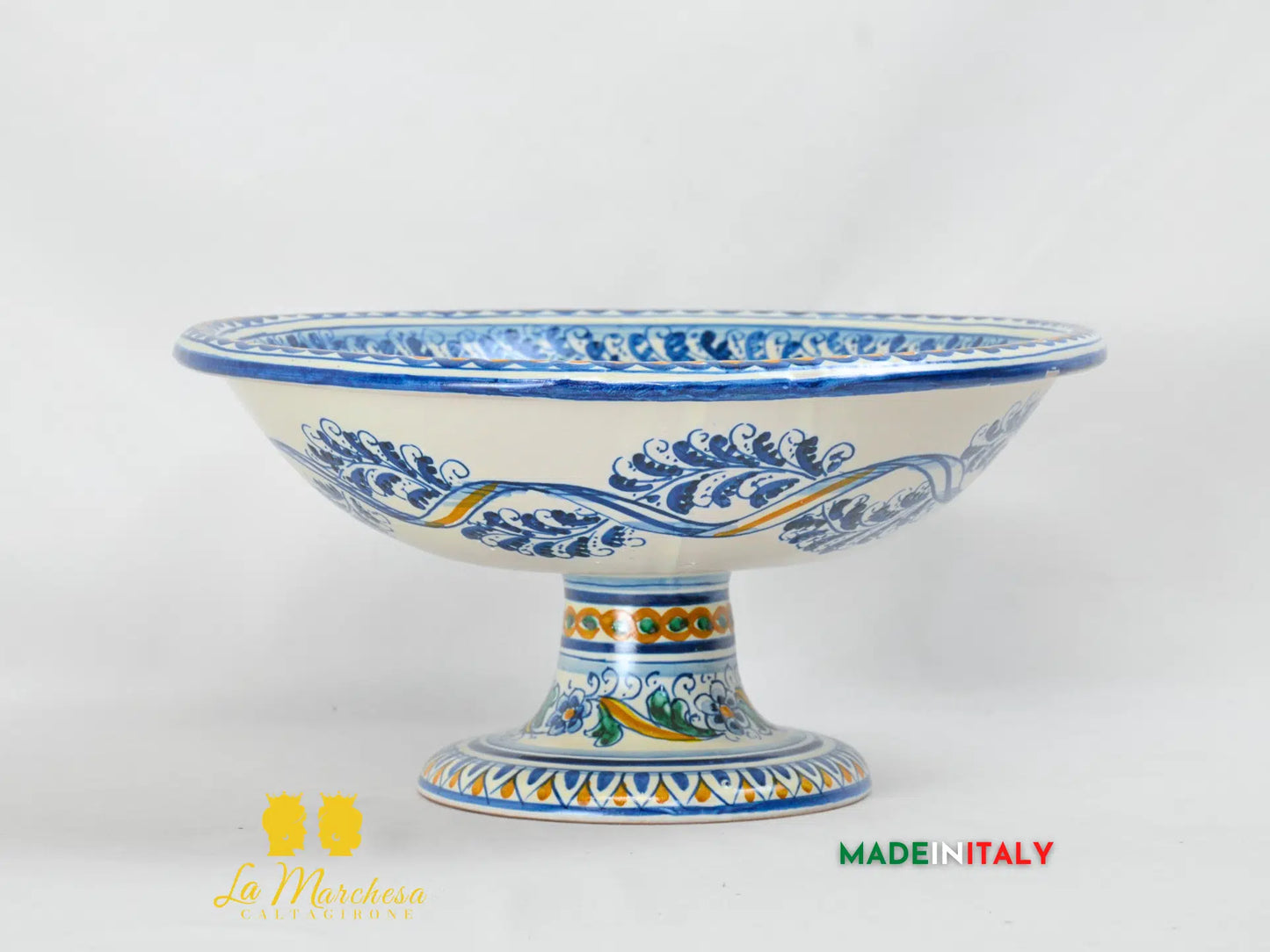 Centro Tavola con Alzata Decoro 600 in Ceramica di Caltagirone