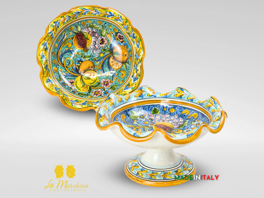 Centrotavola Decoro frutta in Ceramica di Caltagirone - Vari Decori