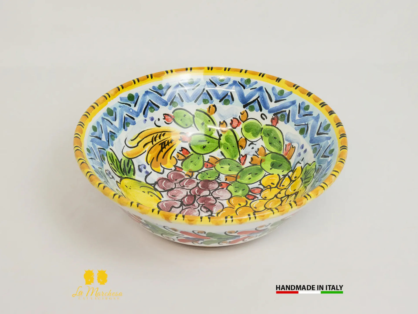 Ciotola in Ceramica di Caltagirone ornato frutta 25cm