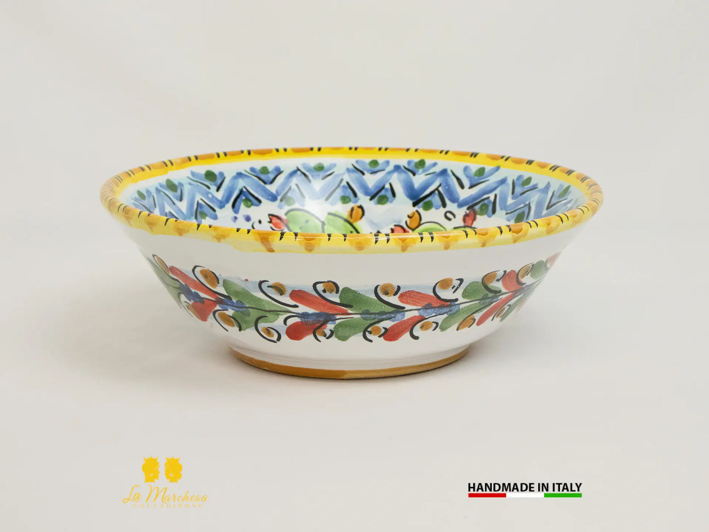 Ciotola in Ceramica di Caltagirone ornato frutta 25cm