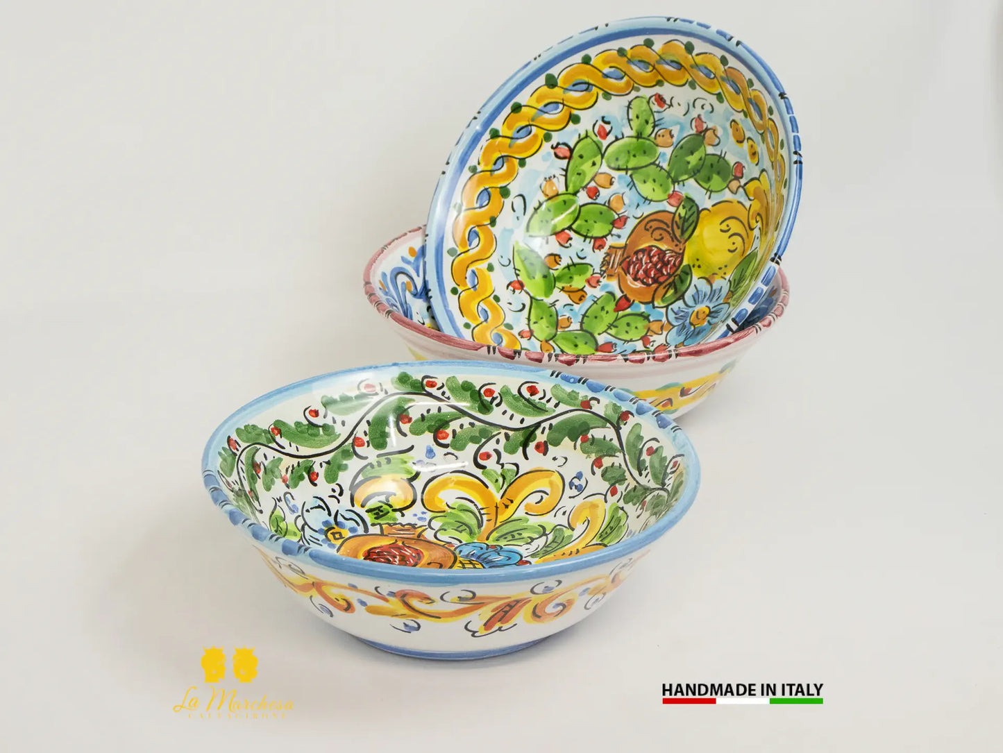 Ciotola in Ceramica di Caltagirone ornato frutta 25cm