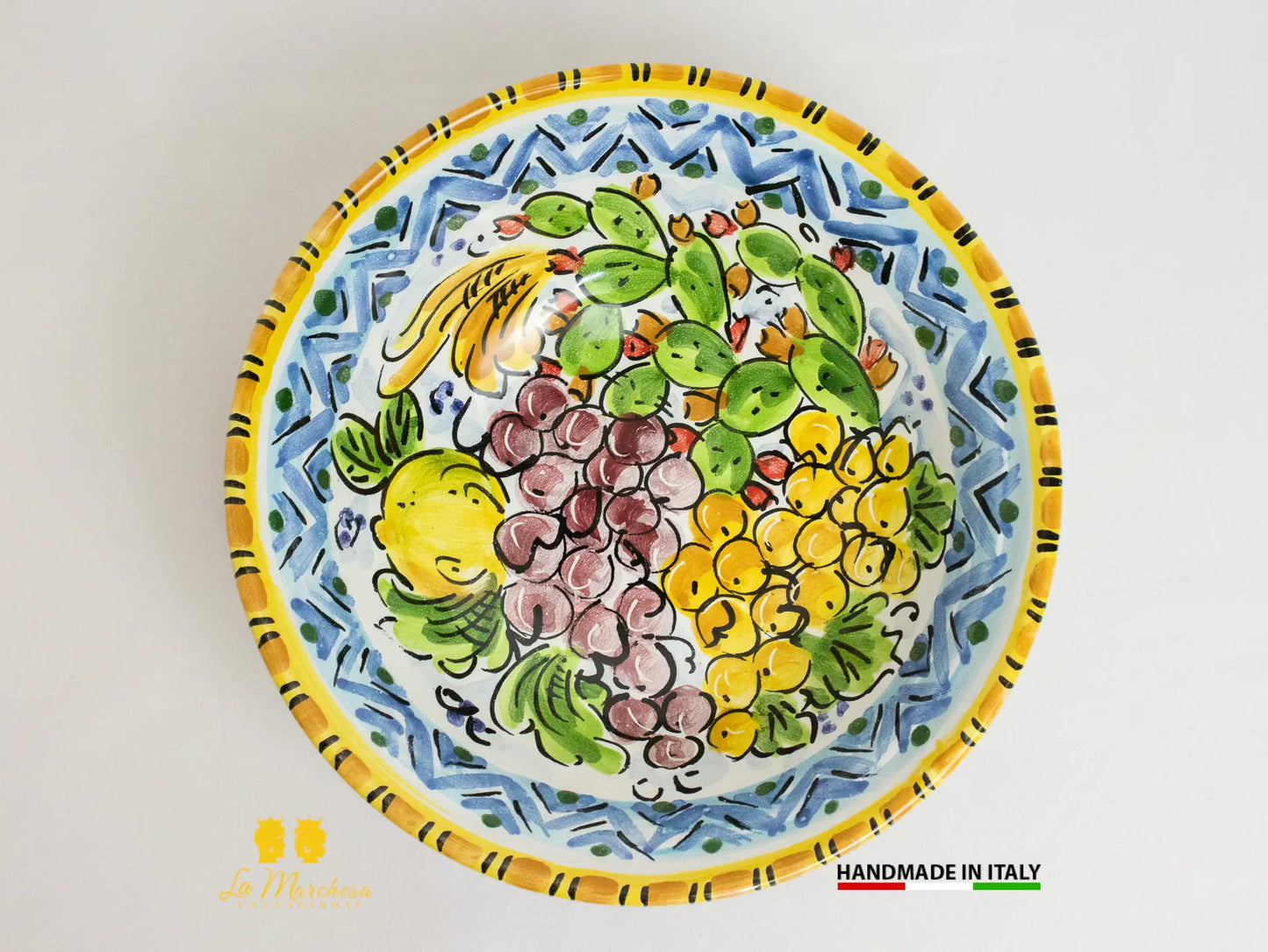 Ciotola in Ceramica di Caltagirone ornato frutta 25cm