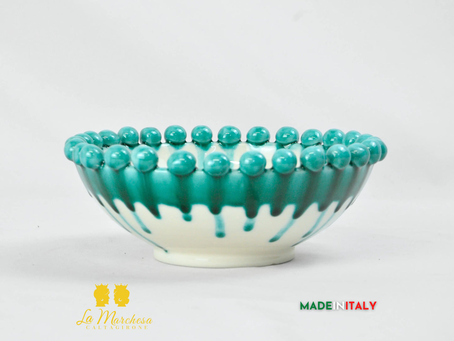 FINE SERIE - Centrotavola Ciotola Pigna in Ceramica di Caltagirone 21 cm