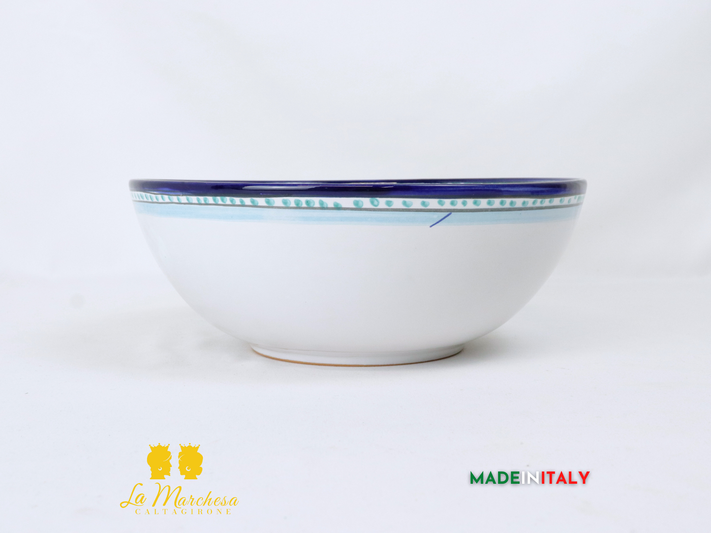 Ciotola decorata Ceramica Caltagirone blu cobalto 600 limoni - Varie Misure
