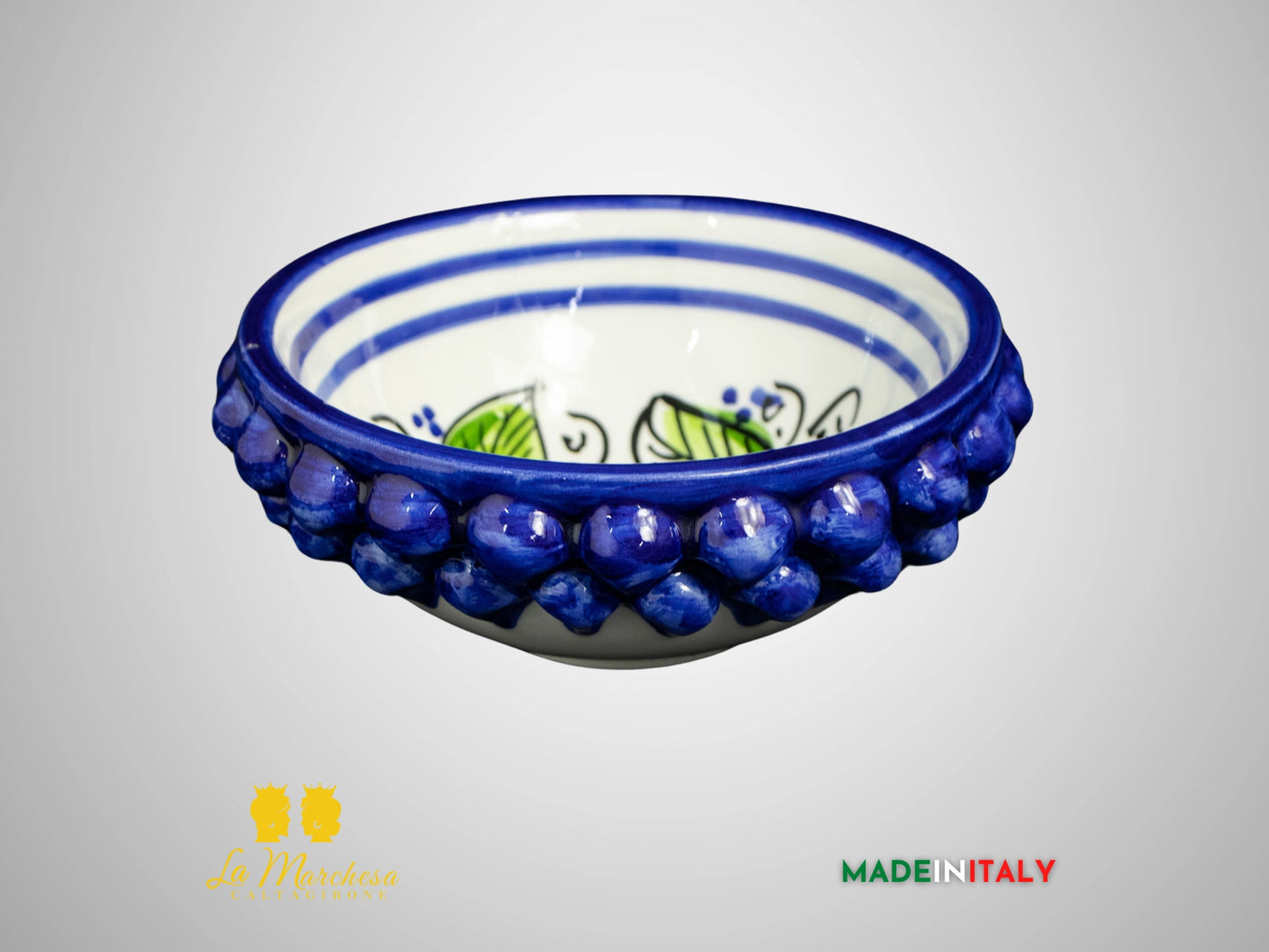 Ciotolina in Ceramica di Caltagirone decoro interno - vari colori (3)
