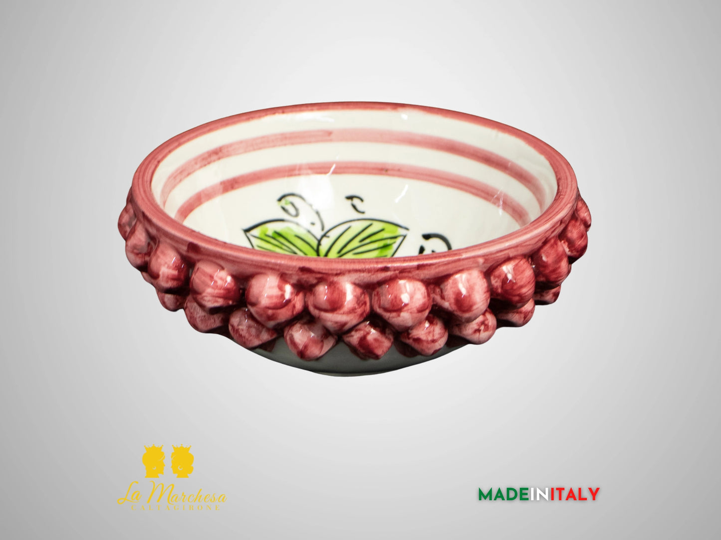 Ciotolina in Ceramica di Caltagirone decoro interno - vari colori (3)